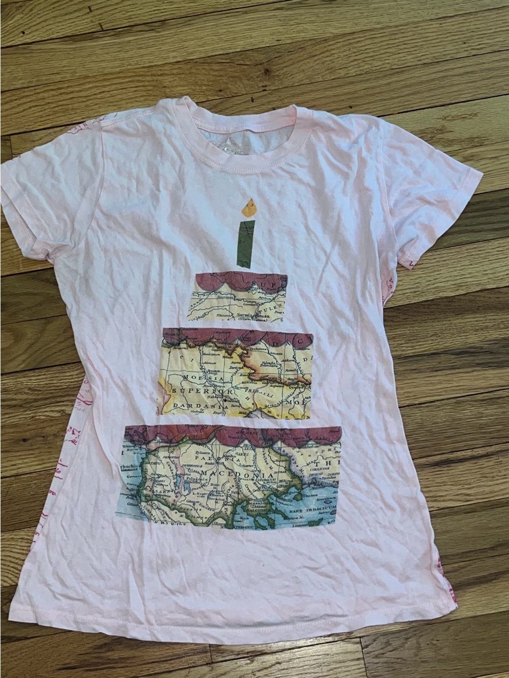 Disney Epcot Food Wine Festival 15th year Pink Tee with Map Cake Graphic